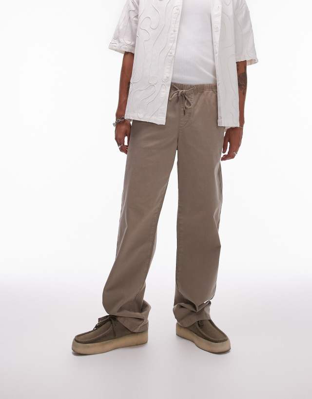 Topman - loose trousers in khaki