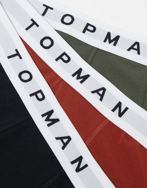 Topman - Lot de 3 boxers - Kaki, rouge et noir, 4 de 4