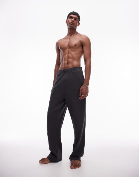 Topman – Lounge-Jogginghose in Anthrazit mit Waffelstruktur und geradem Schnitt - view 1