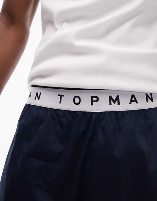 Topman lounge poplin straight leg sweatpants in navy | ASOS Topman lounge poplin straight leg sweatpants in navy | ASOS