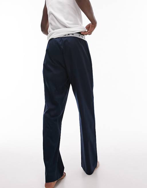 Topman lounge poplin straight leg sweatpants in navy | ASOS Topman lounge poplin straight leg sweatpants in navy | ASOS