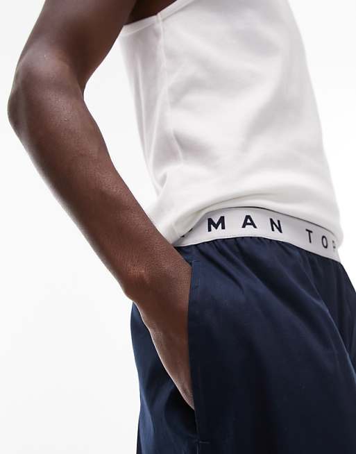 Topman lounge poplin straight leg sweatpants in navy | ASOS Topman lounge poplin straight leg sweatpants in navy | ASOS