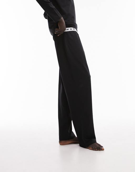 Topman lounge set with long sleeve t-shirt and trackies in black, 4 of 4