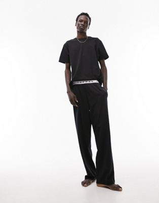 Topman lounge set with t-shirt and jogger in black