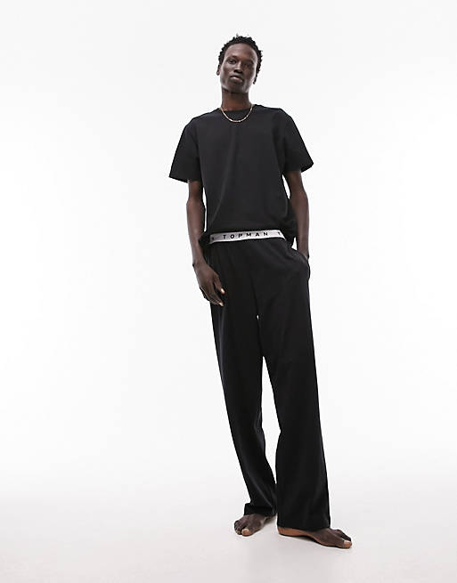 Topman lounge set with t-shirt and jogger in black | ASOS