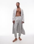 Topman lounge waffle robe in light grey