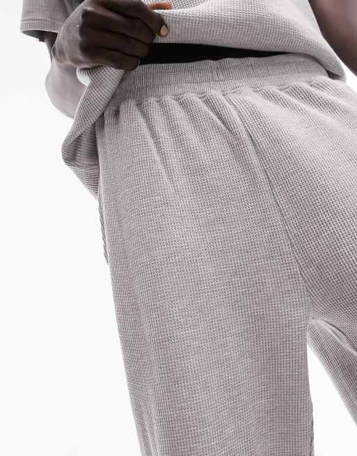 Topman lounge waffle set with t-shirt and trackies in grey, 4 of 4