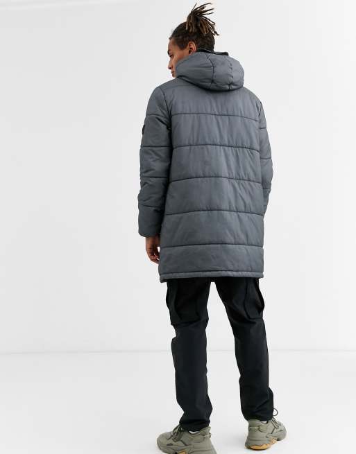 Topman LTD parka in grey black