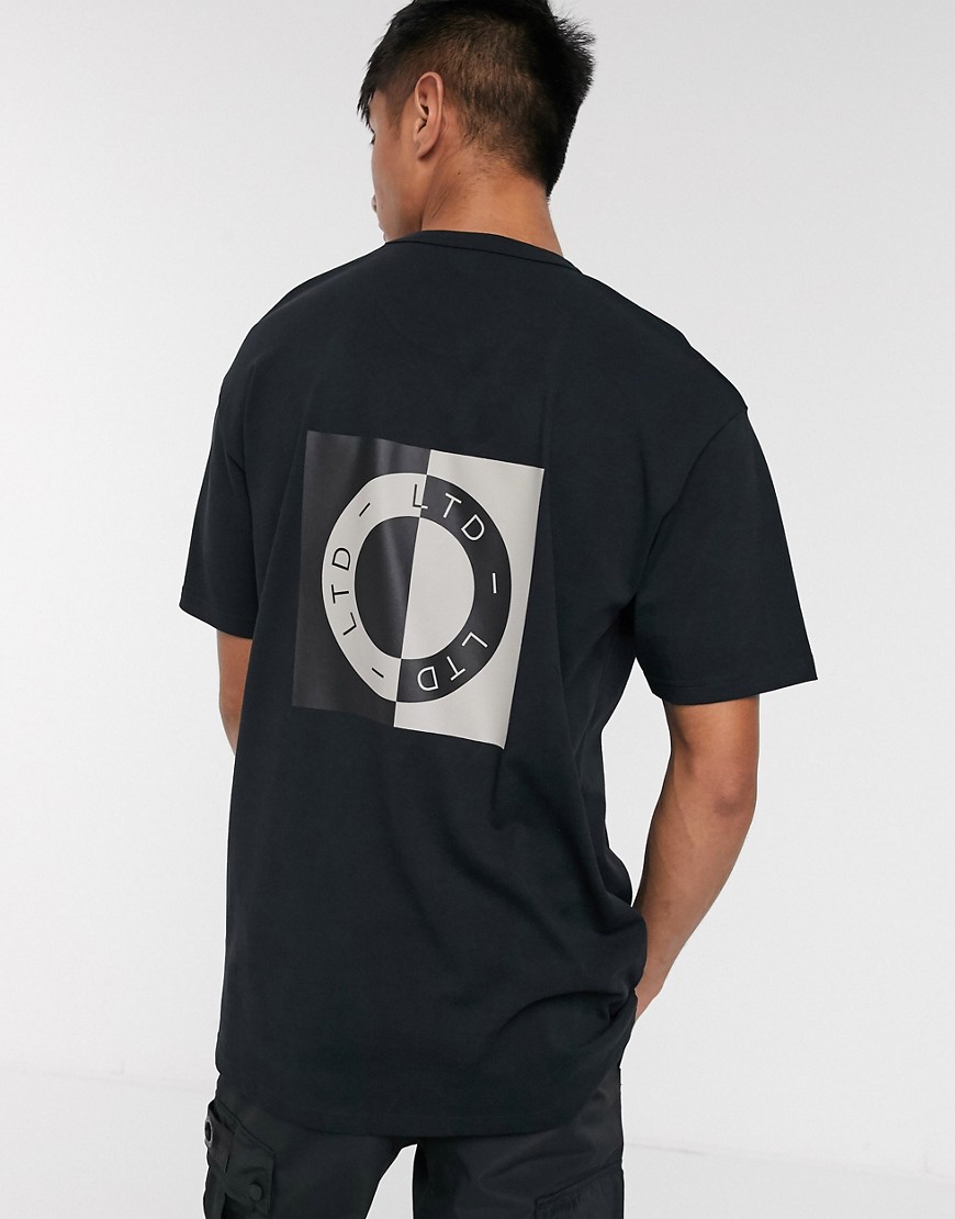 Topman - LTD - T-shirt con stampa di cerchio nera-Nero