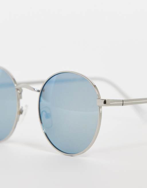 Topman Lunettes de soleil rondes à verres effet miroir ASOS