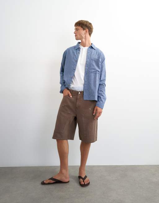 Topman luźne szorty carpenter w spranym brązie, 3 z 5
