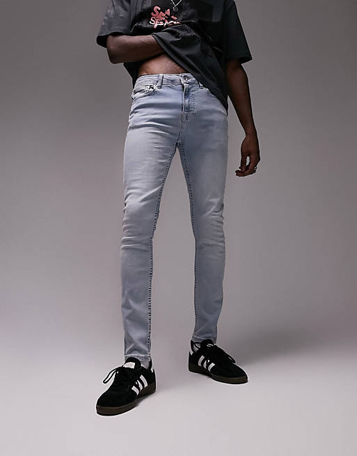 Topman - Lyseblå spray on-jeans 