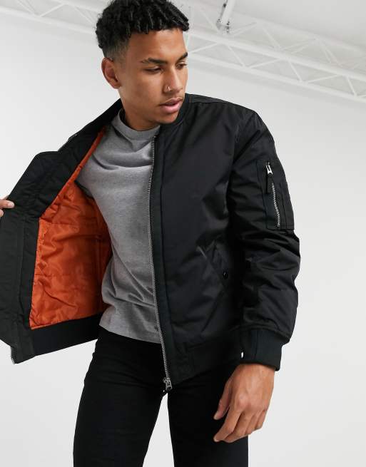 Topman Ma1 Bomber Jacket In Black Monroe Clothing