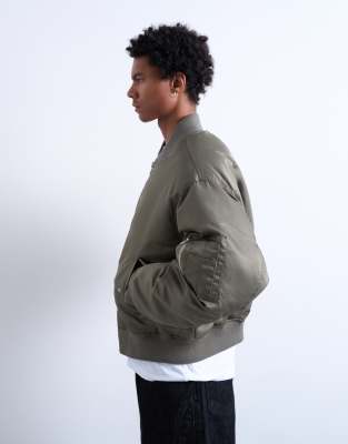 Topman Ma1 Bomber Jacket In Gray