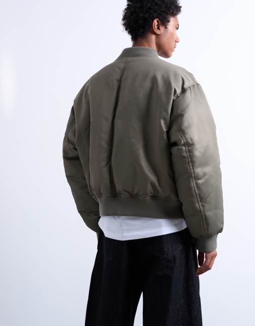 Topman MA1 bomber jacket in khaki | ASOS