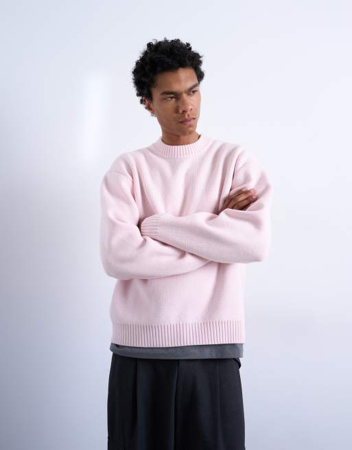 Topman - Maglione girocollo taglio comodo rosa