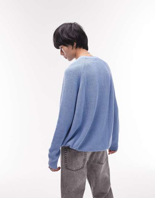 Topman - Maglione lavorato a coste inglesi classico blu, 2 di 4