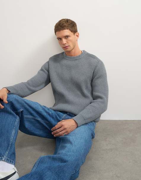 Topman maglione lavorato a maglia classico da pescatore grigio - view 1