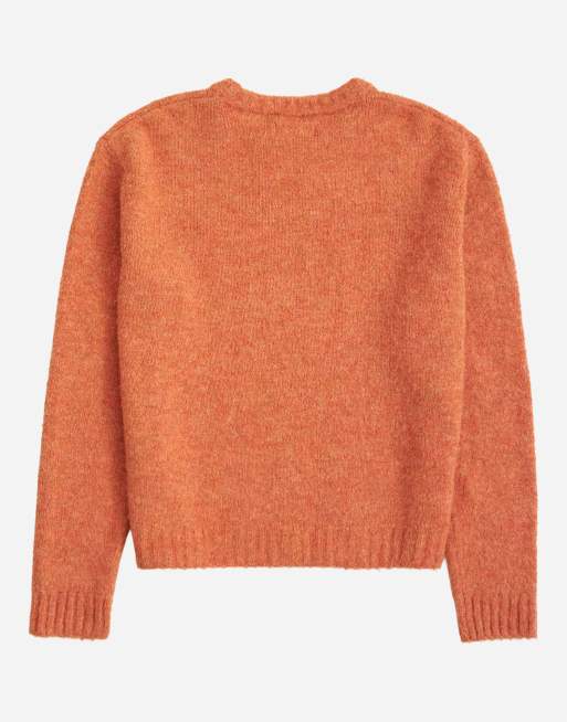 Topman maglione lavorato a maglia relaxed fit girocollo arancione, 7 di 7