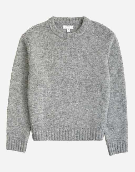 Topman maglione lavorato ampio vestibilità comoda grigio chiaro, 6 di 7