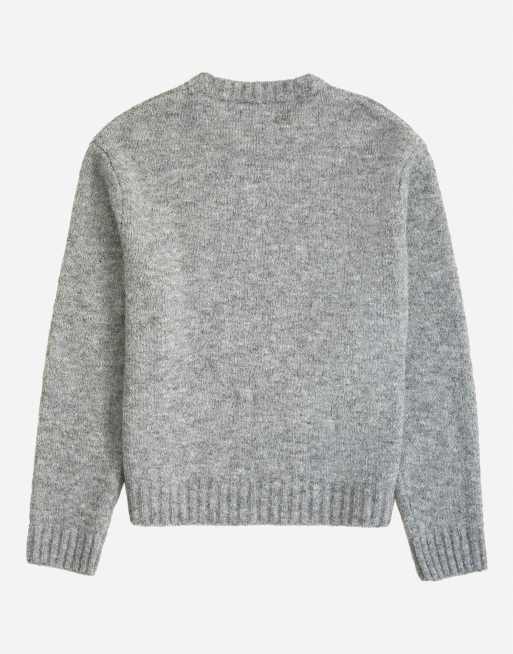 Topman maglione lavorato ampio vestibilità comoda grigio chiaro, 7 di 7
