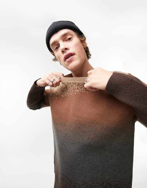 Topman - Maglione marrone sfumato, 3 di 4