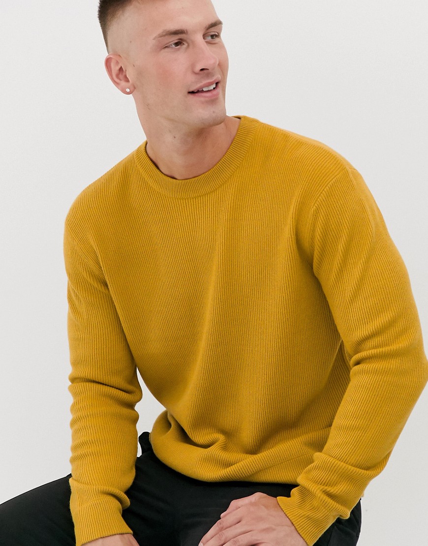 Topman - maglione operato senape-giallo