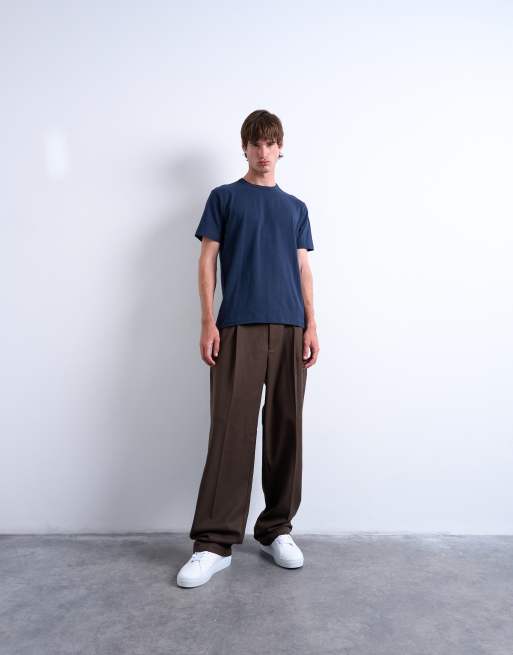Topman – Marinblå, tunn t-shirt i classic fit, 2 av 5