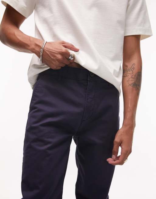 Topman - Marineblå chino-bukser i skinny fit, 3 af 4