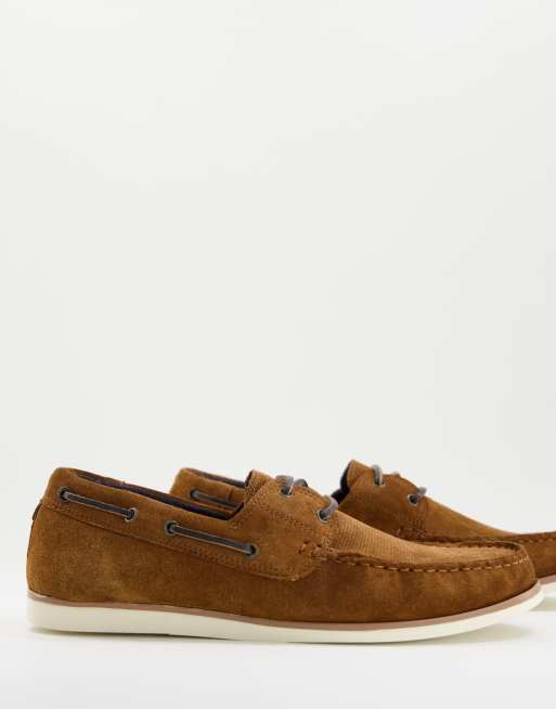 Topman – Marshall – Bootschuhe aus echtem Wildleder in Hellbraun