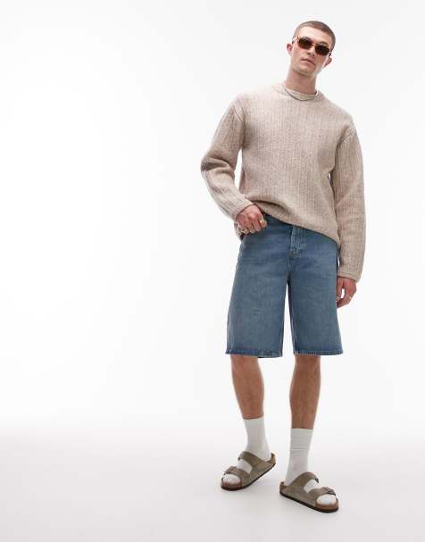 Topman - Mellemblå og forvaskede denim-jorts - view 1