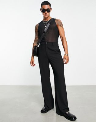 Topman mesh vest in black