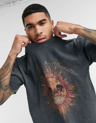 TOPMAN METALLICA T-SHIRT IN BLACK