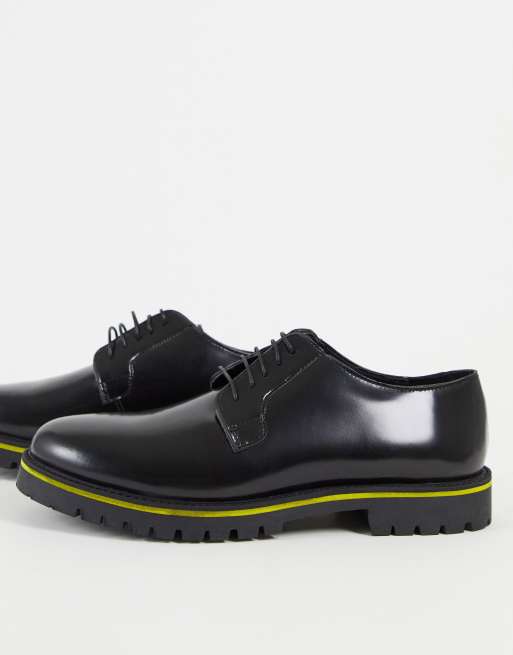 Topman – Mickey – Derby-Schuhe aus echtem Leder in Schwarz