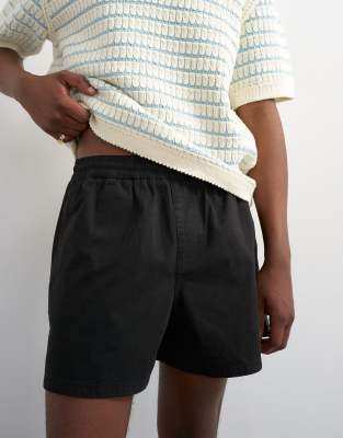 Topman Micro Fit Shorts In Black