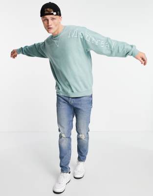 Topman Montreal print sweatshirt in green - ASOS Price Checker
