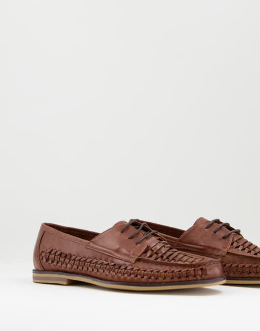 Topman - Morgan - Geweven veterschoenen in bruin