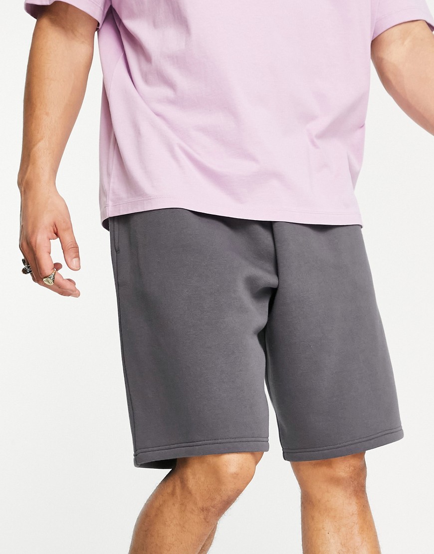 topman - mörkgrå shorts i extra oversize, del av set-grå/a