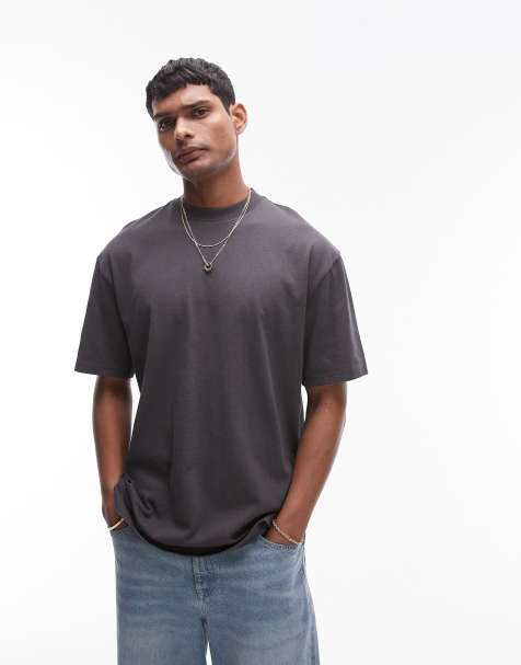 Topman – Mörkgrå t-shirt i oversize - view 1