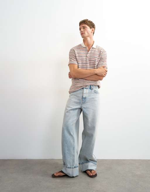 Topman - Multifarvet polo med tekstur og striber i klassisk pasform, 2 af 5