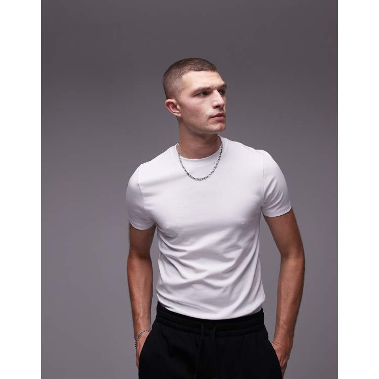 Topman muscle fit T-shirt in white | ASOS