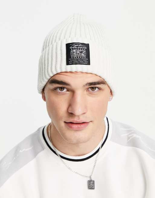 Topman – Mütze aus Polyestermix in Weiß mit Markenlogo – WHITE