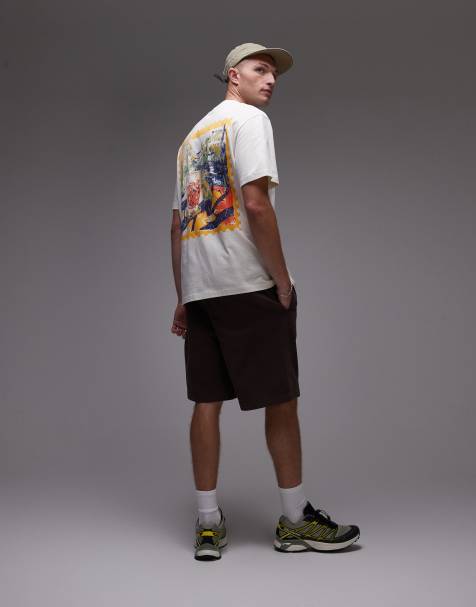 Topman – Naturvit, avslappnad t-shirt med frimärkestryck - view 1