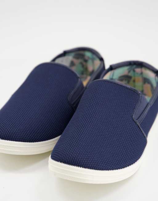 Topman navy mesh slip on plimsolls