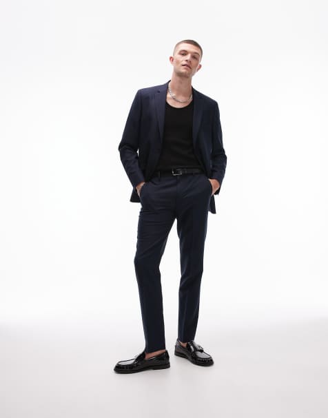 Topman - navyblåt jakkesæt i skinny pasform - view 1