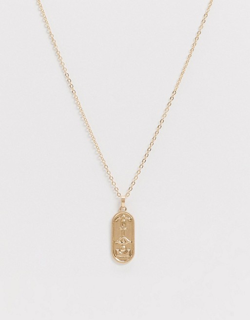 Topman neck chain with dog tag pendant in gold