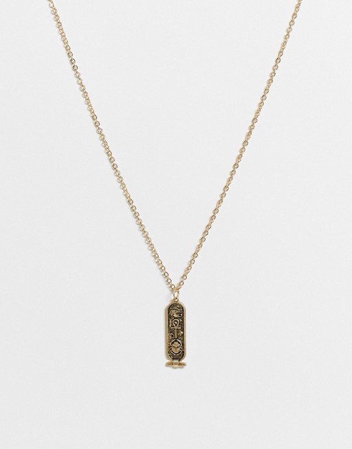 Topman neckchain with scroll pendant in gold