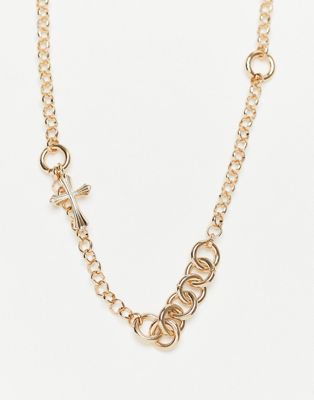 Topman necklace with side pendant in gold - ASOS Price Checker