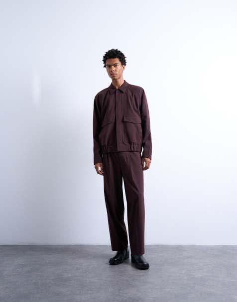 Topman - Net Harrington jack in bordeauxrood - view 1