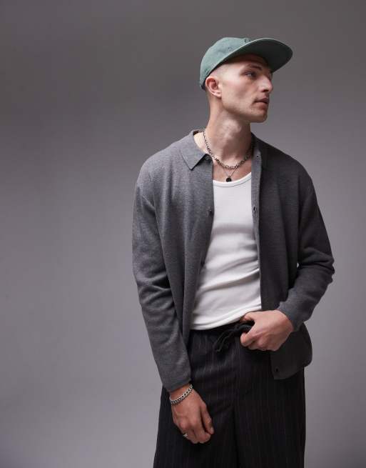 Topman - Net vest in grijs